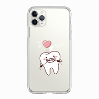 Étui en silicone pour iPhone 11 12 13 14 15 16 Pro XS Max avec impression UV de dentiste de dessin animé, coque souple en TPU pour iPhone 16 Plus