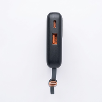 Batterie externe 10000 mAh à charge rapide, cellule semi-solide, écran TFT, prise en charge de l'accès aux données, mode de charge au goutte-à-goutte, câble intégré