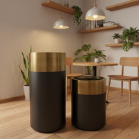 Vase de sol moderne de luxe en or, grand, pour la maison, le jardin, décoration extérieure, pots à fleurs décoratifs hauts, élégant pot de fleurs en acier inoxydable