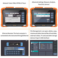 Testeur de fibre optique OTDR Rsrteng 1310/1550nm 32dB/30dB 420km 7 pouces avec support de carte d'événements, OPM, VFL, LS, OLS, test et analyse à distance Ethernet