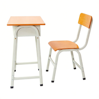Meubles scolaires, vente directe d'usine, ensemble bureau et chaise de classe à cadre noir, sièges en plastique moulé monobloc