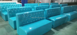 Mobilier restaurant canapé stand long banc salle à manger ensemble hôtel café canapés club bar bancs personnaliser couleur bleue bottes - Product Image 5