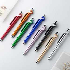 High Quality 3-in-1 Plastic Ballpoint <b>Pens</b> 0.5MM & 1.0MM Gel Ink Custom Phone Holder Stylus <b>Pen</b> - Product Image 5