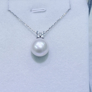 Collar de Perlas de Agua Dulce Redondas Naturales de Zhuji de 12-13 mm con Colgante de Plata de Ley, Accesorio de Lujo Ligero para Mujer - Product Image 2