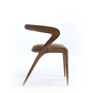 Ghế ăn bằng gỗ sồi nguyên khối bọc da hiện đại Nhật Bản - Product Image 3