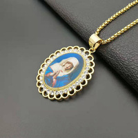 Bijouterie religieuse en dentelle, zircon, vierge marie, bijoux personnalisés en acier inoxydable plaqué or 18 carats, vente en gros, offre spéciale
