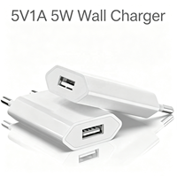 Adaptador de Corriente USB de Viaje HNT al por Mayor, 5V1A 5W, Cargador de Pared Ultrafino para Teléfono Móvil, Cargador Rápido QC4.0 con Enchufe para EE. UU. y UE