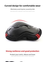 Protection complète unisexe pour adultes pour le roller : protections épaisses pour genoux, paumes et coudes