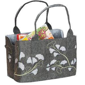 Meilleures ventes, panier organisateur de courses multifonction durable en tissu feutre personnalisé avec poignées - Product Image 1