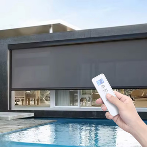 Remote Control Retractable Motorized Waterproof Pergola Zip Track Screen Automatic Outdoor Roller Blinds <strong>Shade</strong> - Product Image 4