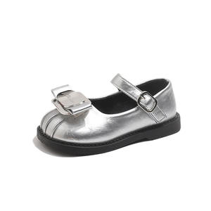 Ballerines <span class=keywords><strong>Princesse</strong></span> Mary Jane pour filles, argentées brillantes, style français, chaussures de danse - Product Image 1