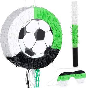 Bâton <span class=keywords><strong>de</strong></span> piñata en forme <span class=keywords><strong>de</strong></span> ballon <span class=keywords><strong>de</strong></span> football Nicro, en papier fait main, décoration <span class=keywords><strong>de</strong></span> fête d'anniversaire pour enfants, couleurs assorties, utilisation intérieure/extérieure - Product Image 6