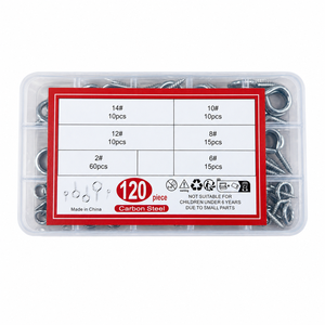 120 vis à œil en métal zingué, autoperceuses, en acier noir et blanc, métriques et impériales, pour cloisons sèches, en bande - Product Image 3
