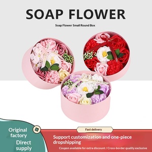 Boîte cadeau de fleurs éternelles artificielles en forme de rose, fabriquées à la main, modernes et rondes, pour la Saint-Valentin, la fête des mères, le 8 <span class=keywords><strong>mars</strong></span> - Product Image 3