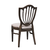 Chaise de banquet empilable en plastique PP imitation bois, durable, avec assise rembourrée, pour usage extérieur et intérieur (salle à manger, salon)