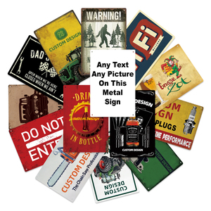 Vintage Home Decoration Tin Sign Custom Printed Logo Retro Road Sign Style Metal Wall Decor UV Printing Business Gift OEM Orders