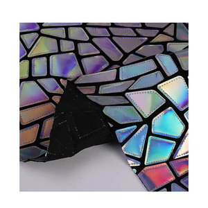 Tela básica de terciopelo brillante, instrumento polígono iridiscente láser de lujo, Extra grande, corte láser, lentejuela, venta al por mayor - Product Image 1