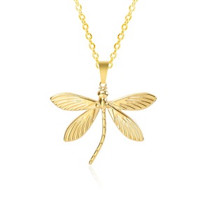 Collar con Colgante de Libélula de Acero Inoxidable, Chapado en <span class=keywords><strong>Oro</strong></span> de 18K al Vacío, Joyería de Moda para Uso Diario, Venta al Por Mayor - Product Image 5