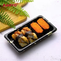 1100 logo personnalisé imprimé jetable en plastique anti-buée couvercle transparent emporter à emporter bento sushi boîte d'emballage
