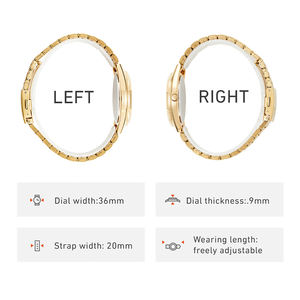 SKMEI LIEBIG L1031GDM 패션 시계 기계식 남성 손목 방수 시계 석영 시계 남자 유리 가죽 합금 금 - Product Image 6