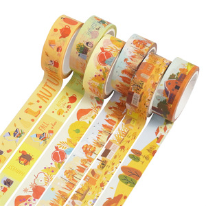 Foreign Trade Source Autumn Washi Tape 5Mx18 <b>Rolls</b> Multi Size DIY Decorative Journal <b>Kit</b> Craft Supplies - Product Image 3
