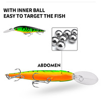 Umpan pancing Salmon Game besar 10.5g 11.5cm lepas pantai keras 3D ikan Kecil Penyelam dalam mengambang tali untuk penggunaan sungai/aliran