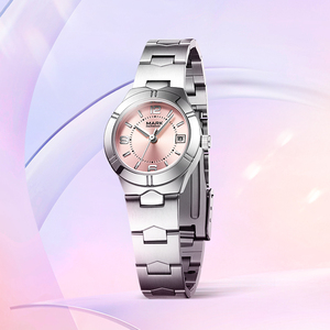 Reloj de Cuarzo para Mujer Mark Fairwhale, Esfera Color Rosa Radiante, Ventana de Fecha, Resistente al Agua 30m, Brazalete de Acero Inoxidable, Reloj de Pulsera para Dama - Product Image 1