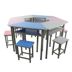 Quality Choice Modern Adjustable <strong>Aluminum</strong> Alloy Hexagon School Classroom <strong>Table</strong> and Chair Set with Simple Design - Product Image 4