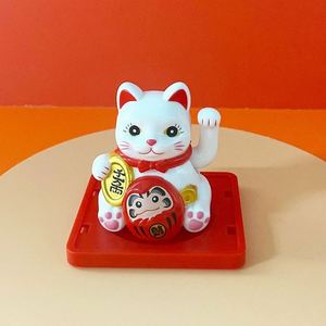 Solar Powered Lucky Cat Automatic Waving Mini Fortune Cat for <b>Car</b> Home Decor Shop Opening Gift <b>Ornament</b> - Product Image 2