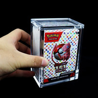 Vente en gros Pokemoned 6 Pack Petit Paldean Fates Booster Bundle Case Couvercle magnétique Acrylique 151 Booster Bundles Case Boîte de rangement