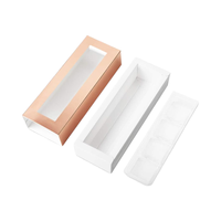 Boîte à truffes en or rose, emballage de boîte à chocolat, boîtes à bonbons avec emballage coulissant et fenêtres transparentes