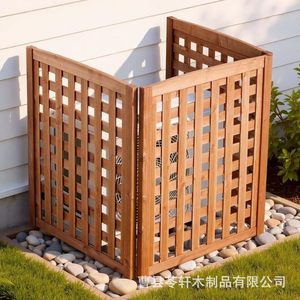 Clôture en bois à mailles pour l'intimité, clôture pour unité de climatisation extérieure, écran d'intimité en bois, clôture de jardin, clôture pour climatiseur - Product Image 1