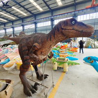 Costume de dinosaure Velociraptor réaliste robotique de taille réelle pour adulte, produit de divertissement pour parc d'attractions