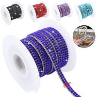 Bande de strass autocollante SS6 en gros, prix d'usine, ruban de strass en verre cristal pour accessoires vestimentaires