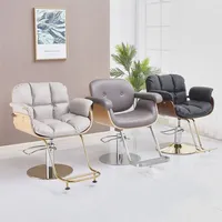 Chaise de Barbier Dorée Réglable JIYOU 2023 - Mobilier de Salon de Coiffure Moderne pour Salons de Beauté et Barbiers - Vente Chaude en Usine
