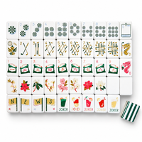 Jeu de Mahjong américain 166 tuiles Fairways Golf Country Club Cocktail Green Stripe Mah Jongg OEM