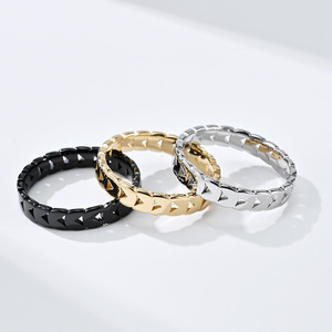 Geometric Gold Stainless Steel <b>Ring</b> Women's Fashion Jewelry Gift - Product Image 4