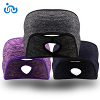 Bandeau de protection frontale en polaire brodé personnalisé de haute qualité pour le cyclisme, le ski et la course à pied, avec protection des oreilles et des tresses