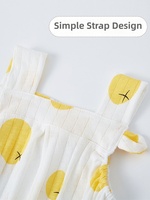 Combinaison pour bébé nouveau-né, sans manches, style princesse, 100% coton, motif citron et carotte, pour filles