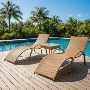 <span class=keywords><strong>Lettino</strong></span> Prendisole Moderno Impilabile in Rattan da Giardino, Imbottito, Resistente ai Raggi UV e Impermeabile, per Hotel, Resort e Piscine - Vendita Diretta dalla Fabbrica - Product Image 1