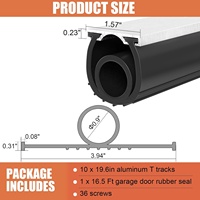 Kit de joint d'étanchéité robuste en caoutchouc EPDM pour bas de porte de garage, résistant aux intempéries, avec rail en aluminium pré-percé, service de découpe, anti-rongeurs