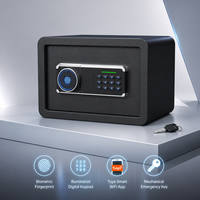Serrure électronique de coffre-fort SY-214-Z avec bande indicatrice LED, clavier rétroéclairé et serrure intelligente à empreinte digitale Tuya, directement de l'usine