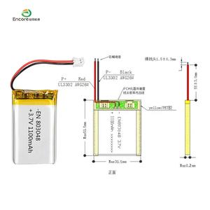 4.07wh 3.7V 4.2V Lipo <span class=keywords><strong>Li</strong></span> po <span class=keywords><strong>Polymer</strong></span> Pin Lithium Ion 3.7 1100mAh <span class=keywords><strong>803048</strong></span> - Product Image 4