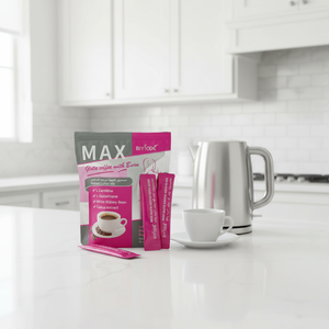 Luxe <span class=keywords><strong>Max</strong></span> Curve Slim Caffè con L-Glutatione e Collagene, Gusto Neutro, Confezione in Bustina, Integratori Alimentari, Grado Alimentare, Brucia Grassi - Product Image 5