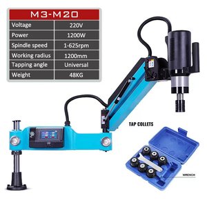 Torneira elétrica com rosqueamento de rosca, braço flexível vertical, servo elétrica automática, para uso em estoque, M3 a M16