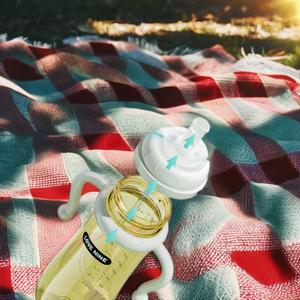 Juego de regalo de diseño de dibujos animados gigante, biberón PET de 300ml sin BPA con asa, pezón de flujo lento ajustable, suministros esenciales para bebés - Product Image 4