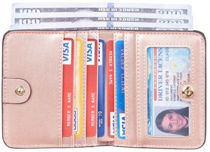 <span class=keywords><strong>Portefeuille</strong></span> compact pour <span class=keywords><strong>femme</strong></span> en similicuir personnalisé avec blocage RFID, fermeture à boutons, fenêtre d'identification et doublure en nylon - Mini porte-monnaie - Product Image 3