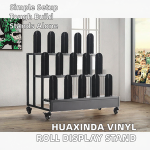 モダンなメタルロールラックディスプレイスタンドホルダー、移動可能、取り外し可能、環境に優しいビニールロールスタンド、リサイクル可能 - Product Image 2