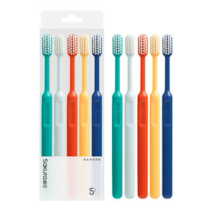 Sakura Soft Bristle Toothbrush Adult Manual High Quality Gum Care Teeth Cleaning 5 Pack <b>Macaron</b> Color - Product Image 3