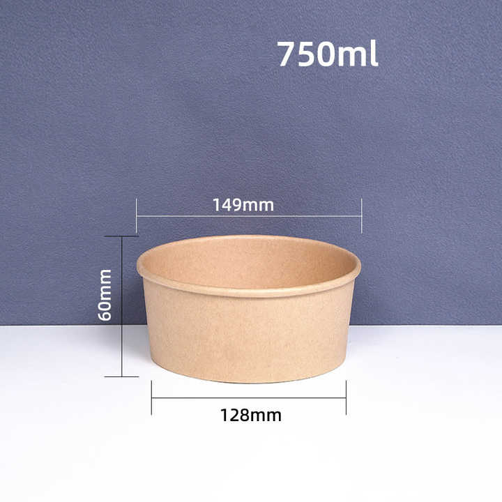 news-1-1 Biodegradable Kraft Paper Salad Bowls Disposable Round Shape Kraft Food Containers Suit for Gatherings Parties/picnic
